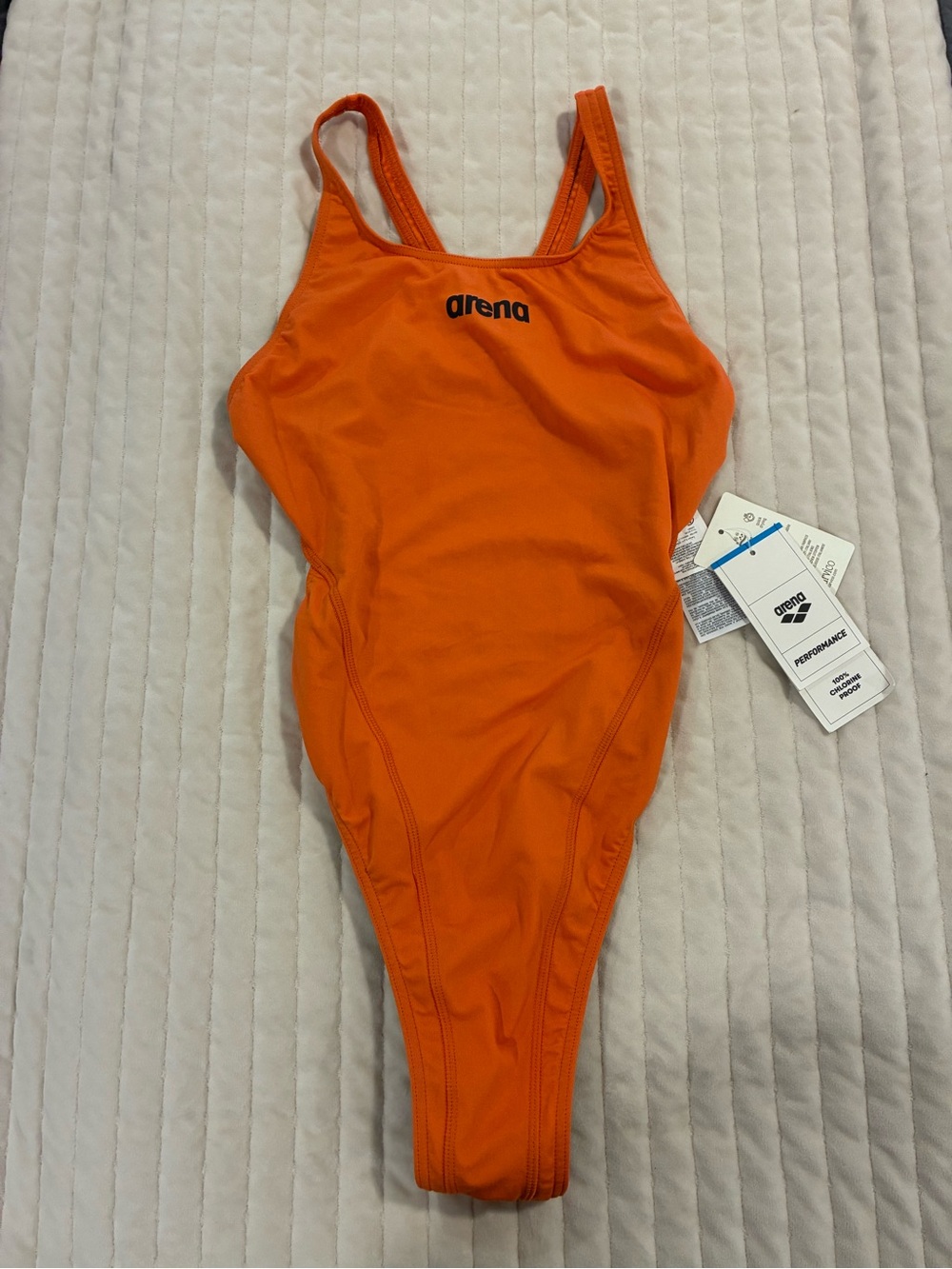Arena Orange One-Piece Swimsuit New Size 34
